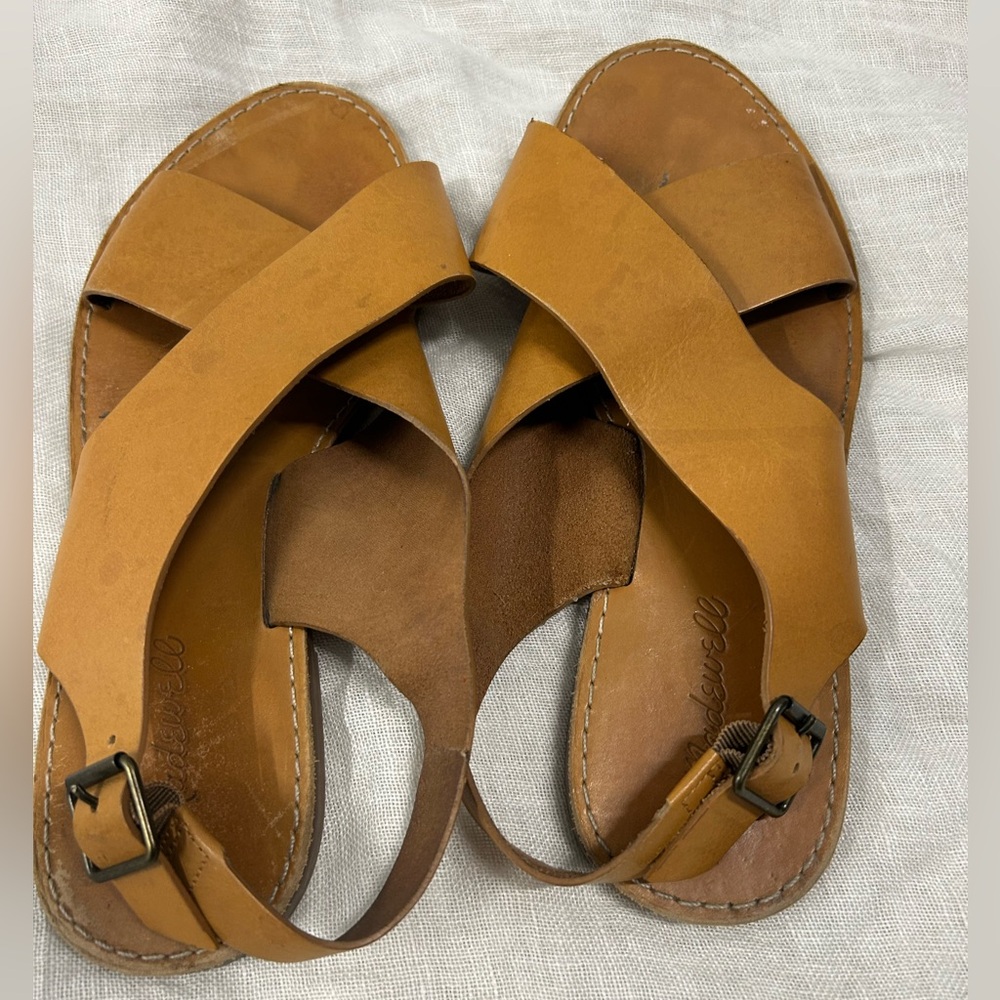 Madewell The Boardwalk Crossover Sandal, Size 10